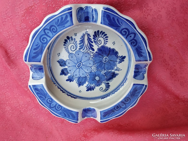 Holland Delft porcelán kék-fehér hamuzó
