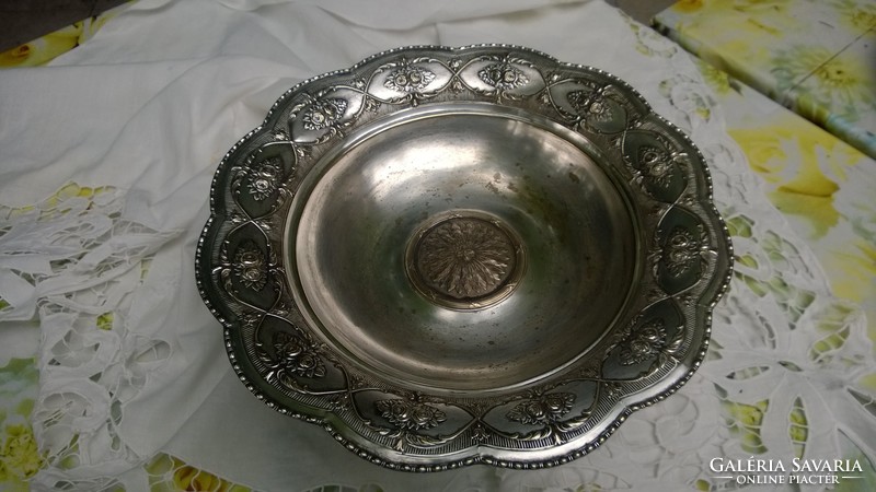 -Antique bieder rose silver-plated serving-table centerpiece