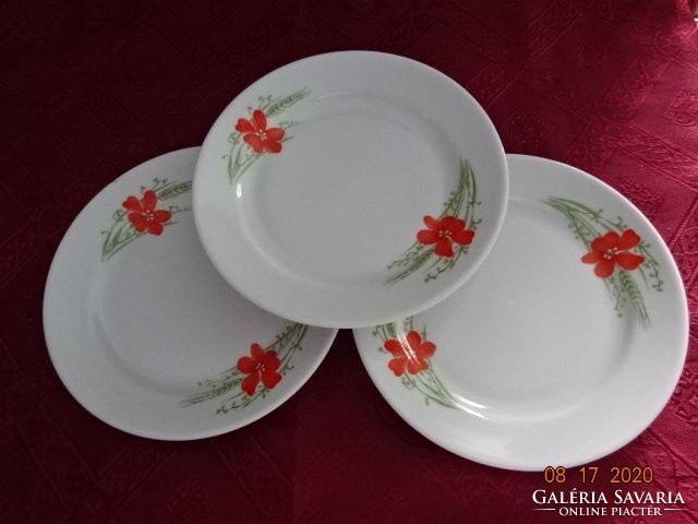 Alföldi porcelán, pipacsos süteményes tányér. 3 db együtt eladó Vanneki!