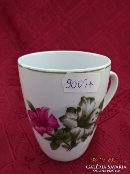 Cluj porcelán pohár, ciklámen színű virággal. Vanneki!