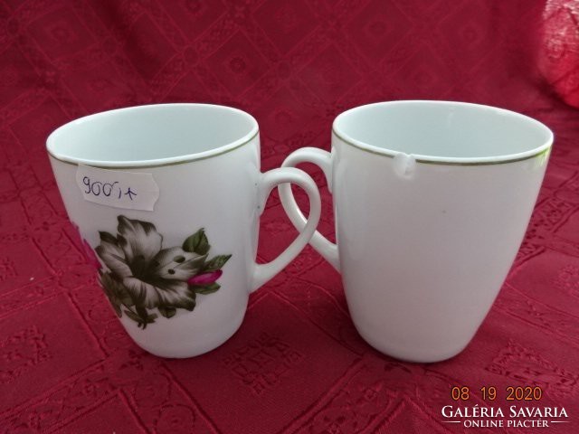 Cluj porcelán pohár, ciklámen színű virággal. Vanneki!