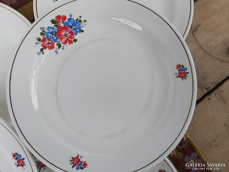 10 db  Gránit virágos  tányérok, lapostányér, tányérkészlet, nosztalgia darab, paraszti dekoráció