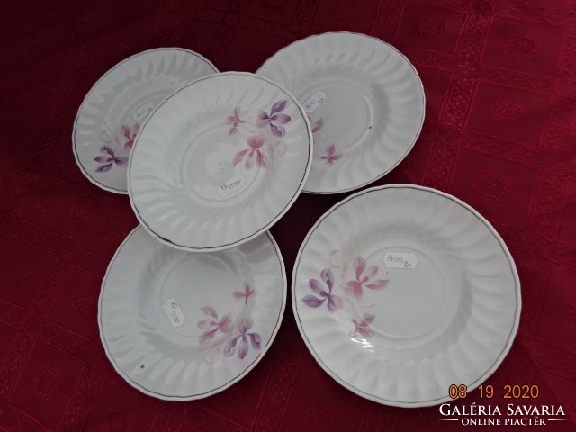 Apulum porcelán, rózsaszín virágos teáscsésze alátét, átmérője 16 cm. 5 db együtt eladó  Vanneki!