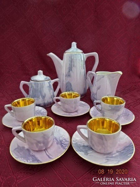 FS - STAS 2337-60 típusszámú porcelán kávéskészlet 13 darabos. Belseje dúsan aranyozott. Vanneki!