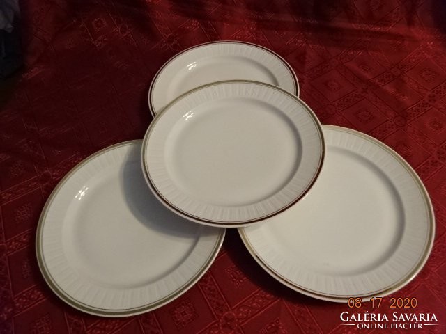 Alföldi porcelán, arany szegélyes lapostányér. 5 db együtt eladó Vanneki! Jókai.