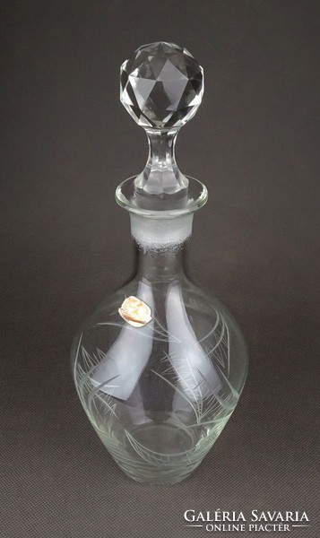 1B477 Régi jelzett Bohémia Glas cseh csiszolt dugós üveg 26 cm