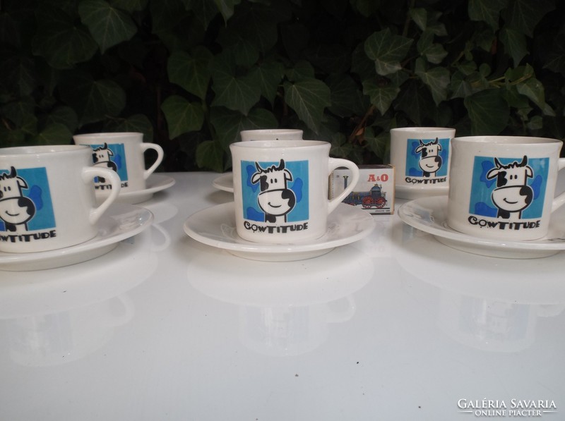 Coffee set - new - 12 pcs - tcowititude - normal cup - saucer 12 cm