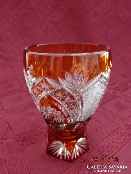 Hand polished crystal glass, champagne color. Its height is 12 cm. He has! Jokai.