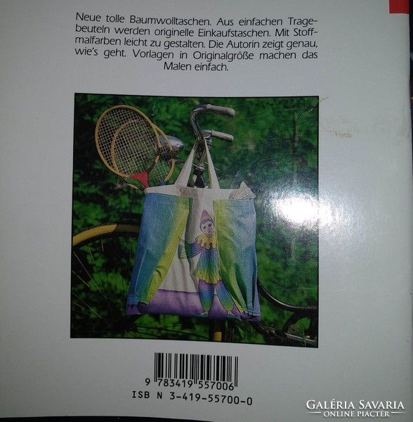 Vászon táskák, festéssel. Kivehető mintaívekkel. Kreatív hobbi, német nyelvű., ajánljon!