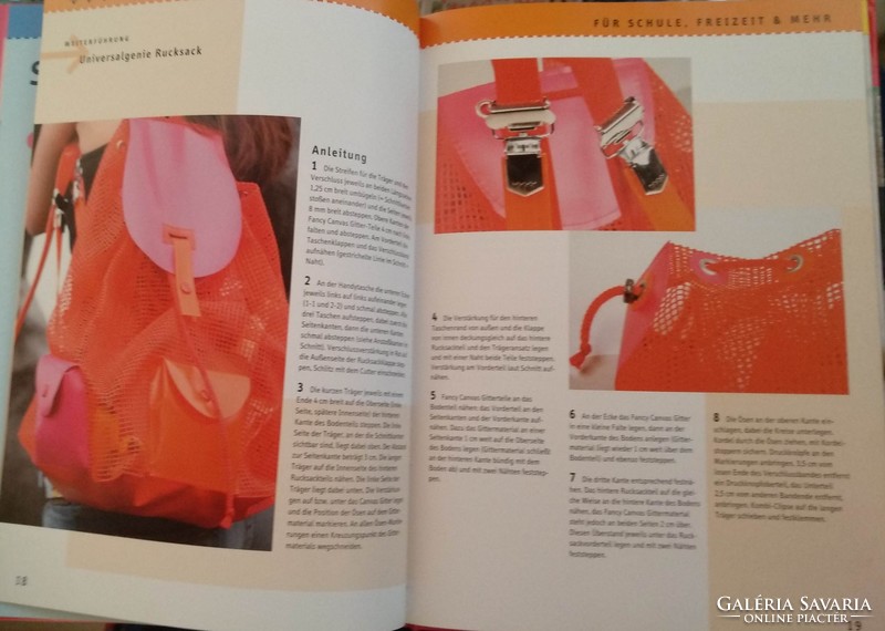 Egyedi vászon táskák,  kreativ hobbi varrás szabásmintával német nyelvű, ajánljon!