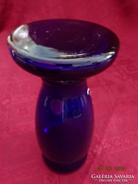 Hand-painted cobalt blue glass vase, height 18 cm. He has! Jókai.