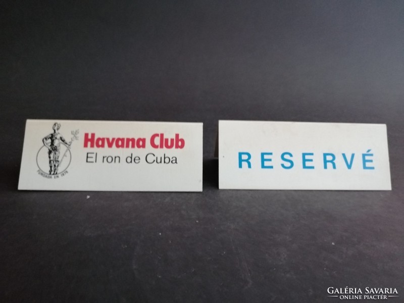 Havana Club Rum éttermi "Reservé- Foglalt" műanyag  reklám tábla 2db - EP