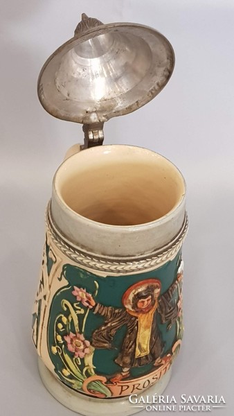 Old goblet with lid and jug