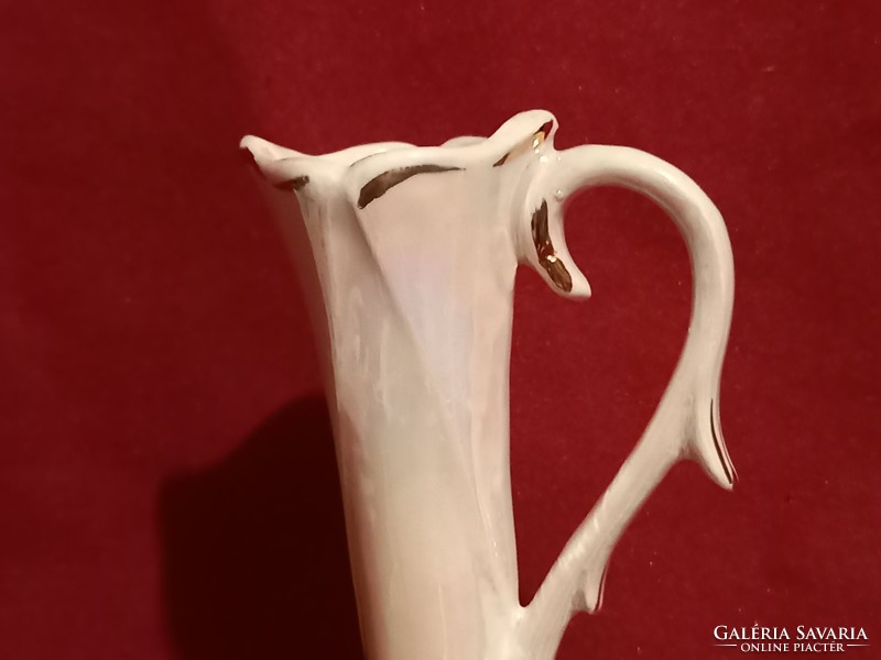 011. Eredeti Bassano olasz porcelán füles váza 19 cm kézzel készült csodás darab