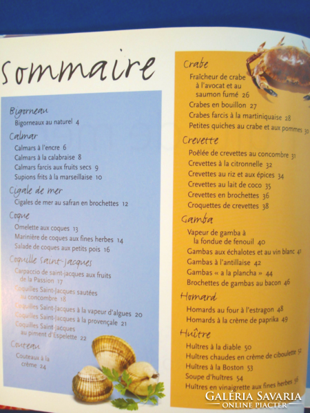 Fruits de mer / A tenger gyümölcsei (tengeri ételek receptjei 96 oldalon, Larousse 2006)