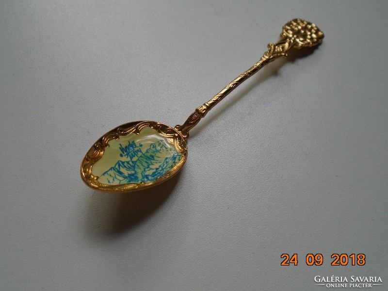 Gilded decorative spoon with enamel inlay with 
