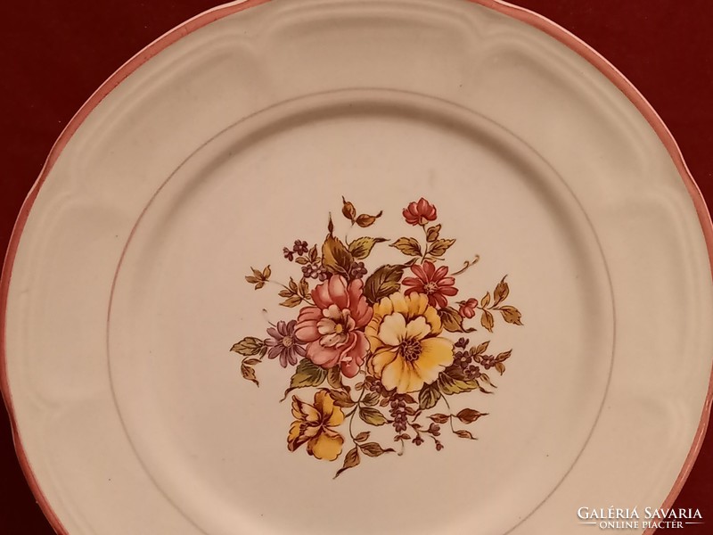 193 7 db olasz fajansz lapos tányér csodás virágmintával 24,5 cm 