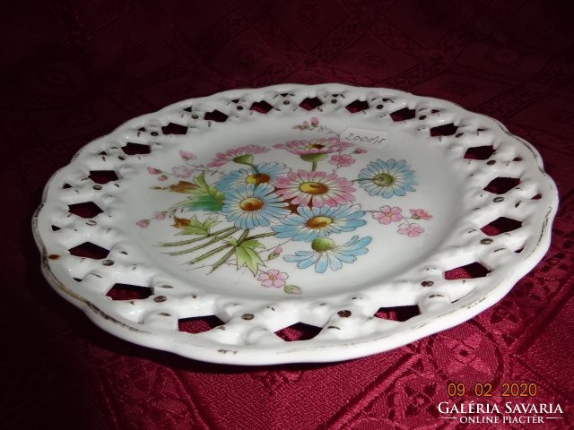German porcelain openwork pattern, hand-painted, floral cake plate. He has!