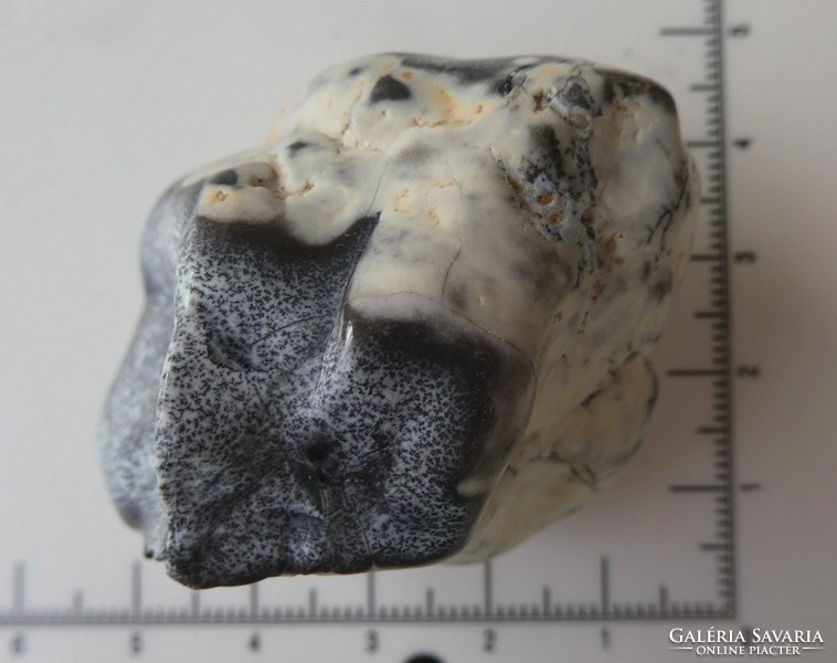 Természetes közönséges opál ásvány dendrites mintákkal (avagy Merlinit). 62 gramm