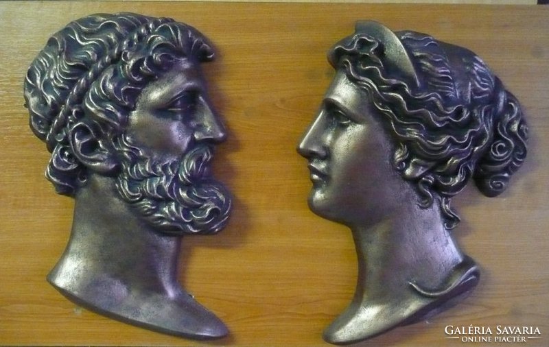 Ókori görög férfi és női fej