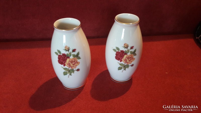 2db hollóházi porcelán váza páros