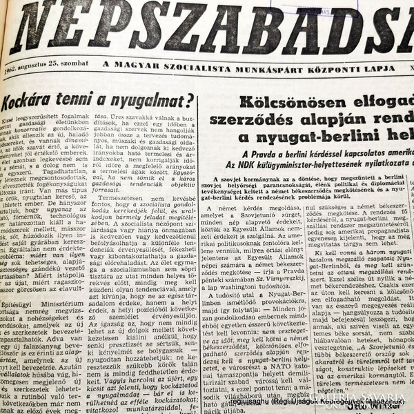 1962 8 25  /  Új lakóépületek a Szegedi Tolbuhin sugárúton    /  NÉPSZABADSÁG  /  Ssz.:  17289