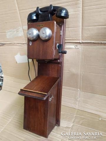 Antique telephone 1930-1945 large wall mounted rare device no. 21 2641