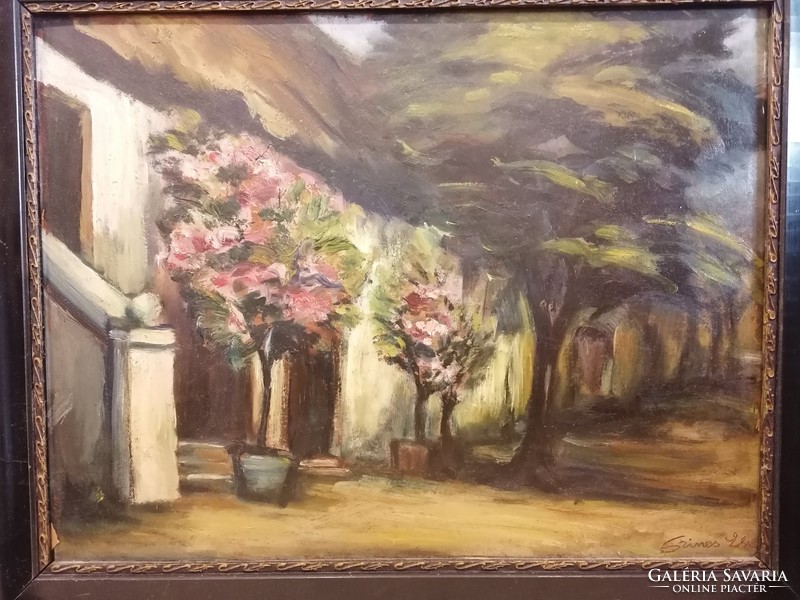 Színes Elemér (1886-1953):Kert leánderekkel