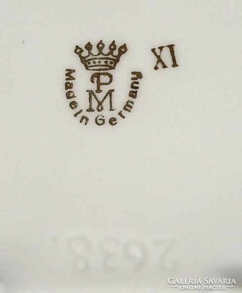 1B797 Régi német PM porcelán gyűrűtartó bonbonier