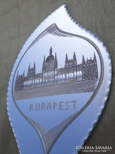 Retro Budapest souvenir tükör metszett széllel
