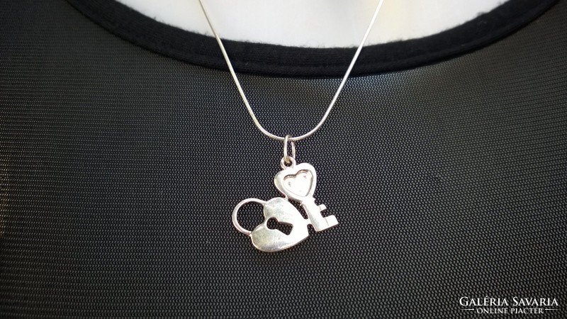 Silver pendant-pendant key-padlock 925