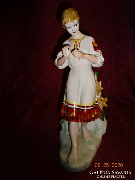Orosz porcelán szobor, virágszirmot számoló lány. Vanneki!