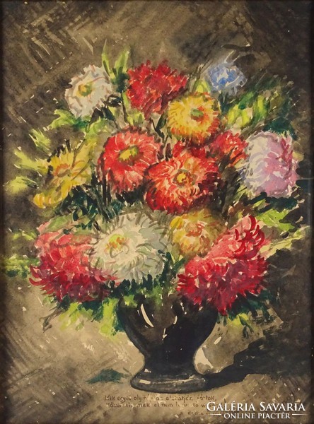 1B844 Magyar festő XX. század : Asztali virágcsendélet