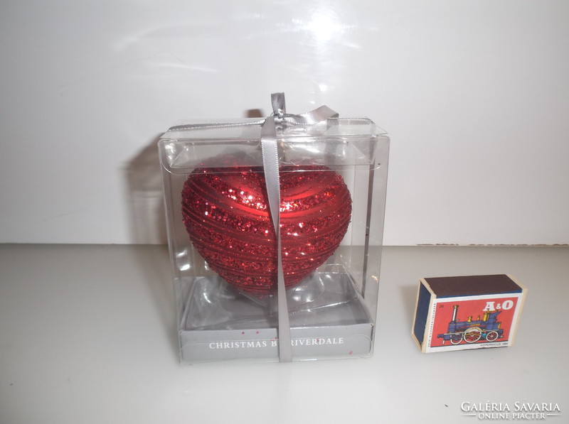 Heart - new - sequined - 9 x 8 x 5 cm - German