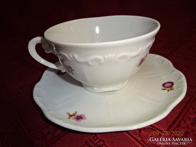 Zsolnay porcelán teáscsésze + alátét, alátét átmérője 15 cm. Vanneki!