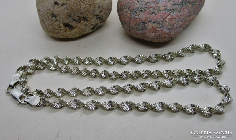 Beautiful old silver necklace with twisted pattern