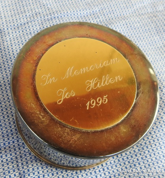 In memoriam jos hillen 1995- silver-plated memorial box with gilded and engraved lid