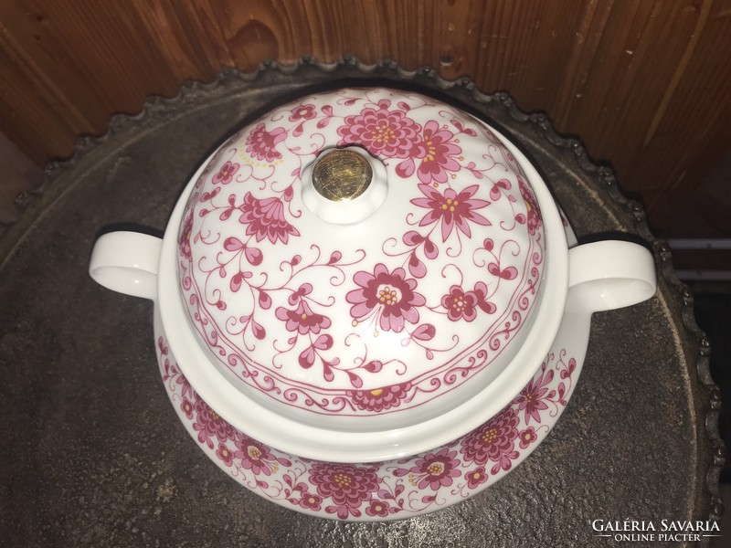 Bavaria leveses tál pink virágmintával 