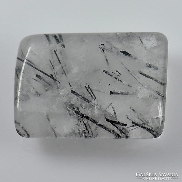 Real, 100% natural white-black rutile quartz gemstone 15.90ct - st. (Near translucent)
