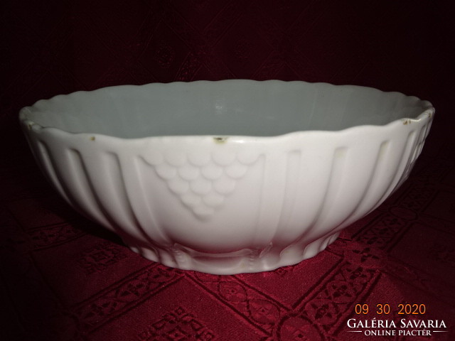 Zsolnay porcelán, antik, pajzspecsétes köretes tál, átmérője 24,5 cm. Vanneki!