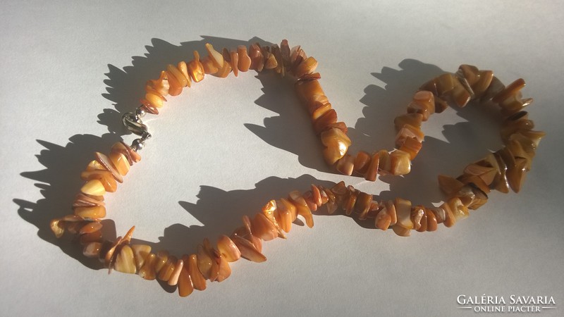 Honey yellow agate necklace necklace 41 cm