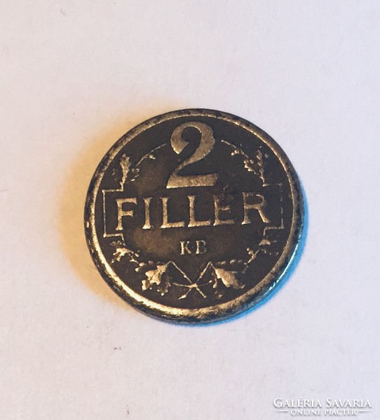 2 Fillér 1917 coin iv Charles the Hungarian royal change coin
