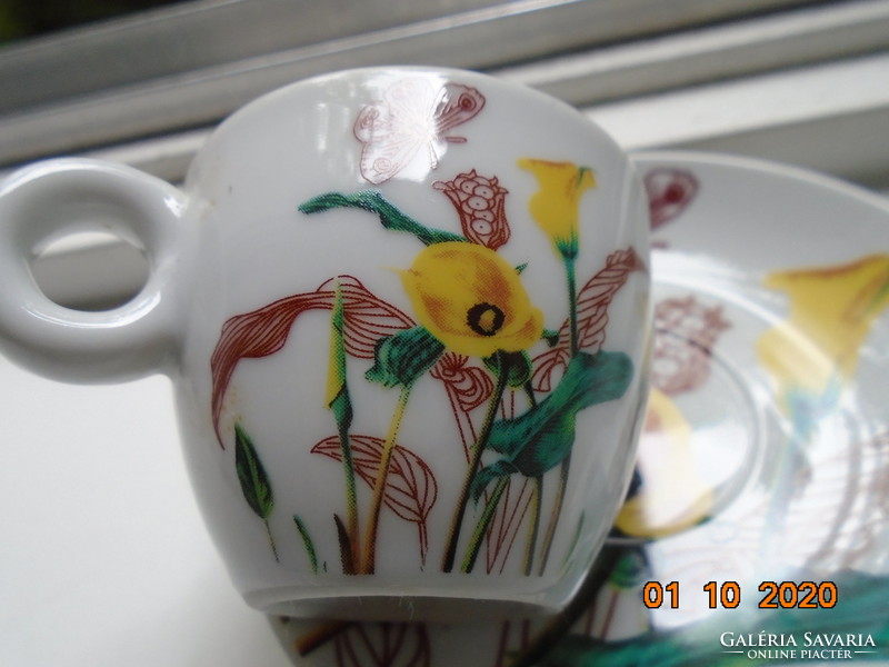 VaBene térhatást keltő kála virág mintás modern kávés csésze alátéttel