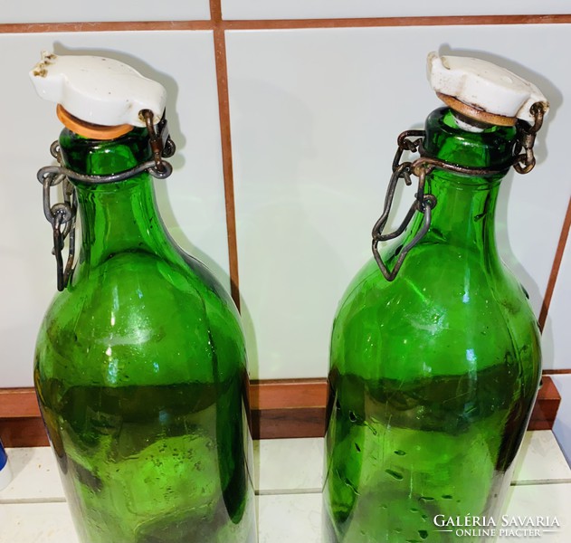 Kőbánya beer bottle old ceramic buckled green bottles 1 liter