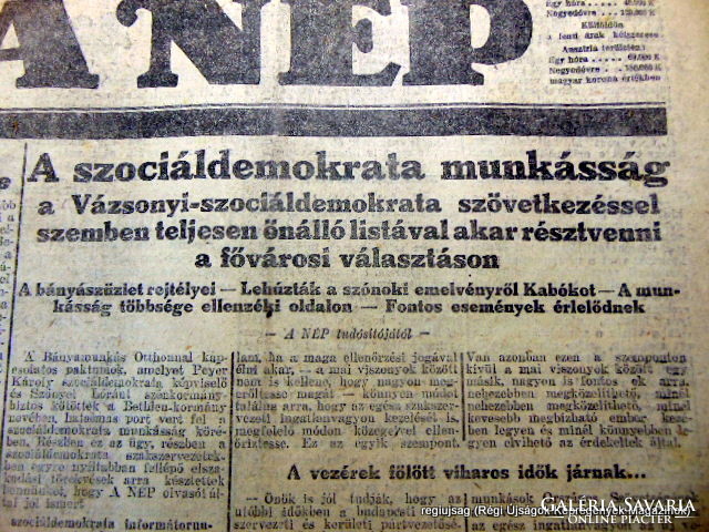 1925 április 3  /  A NÉP  /  Régi ÚJSÁGOK KÉPREGÉNYEK MAGAZINOK Ssz.:  15911