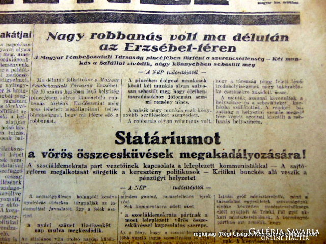 1923 július 11  /  A NÉP  /  Régi ÚJSÁGOK KÉPREGÉNYEK MAGAZINOK Ssz.:  15912