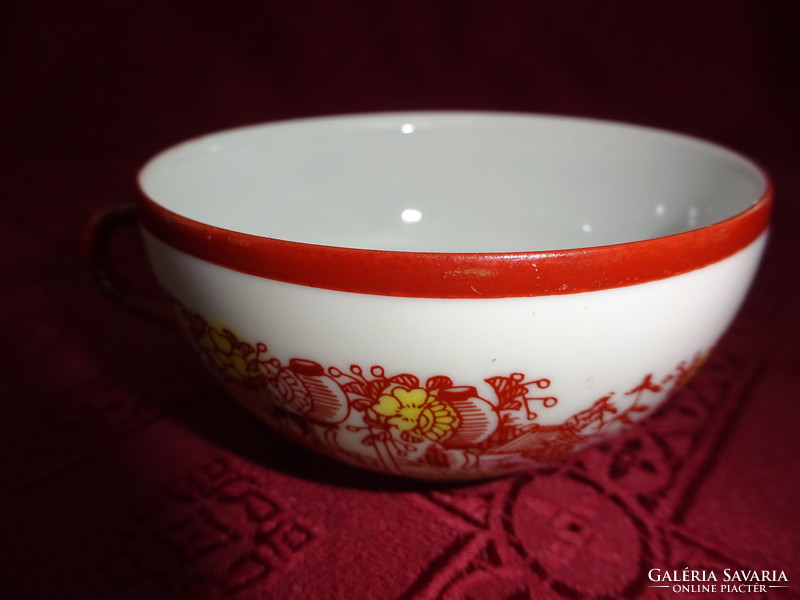 Japán porcelán teáscsésze, gésa fej a belsejében. Átmérője 9 cm. Vanneki!