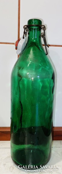 Ritka Kerámia csatos 1,5 literes Zöld üveg jelzéssel