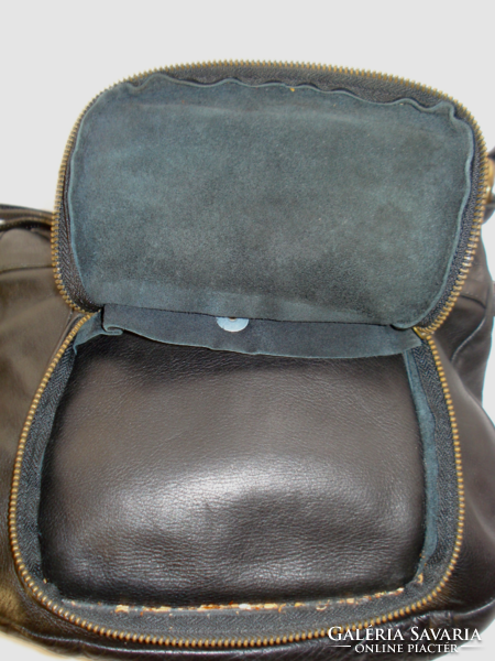 Black Italian leather shoulder bag