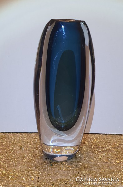 Kosta boda blue glass vase